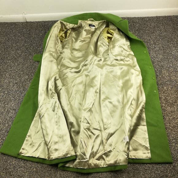 Vintage 2005 J Crew Topcoat Overcoat Wool Green Long Womens Size 4 - Picture 4 of 14